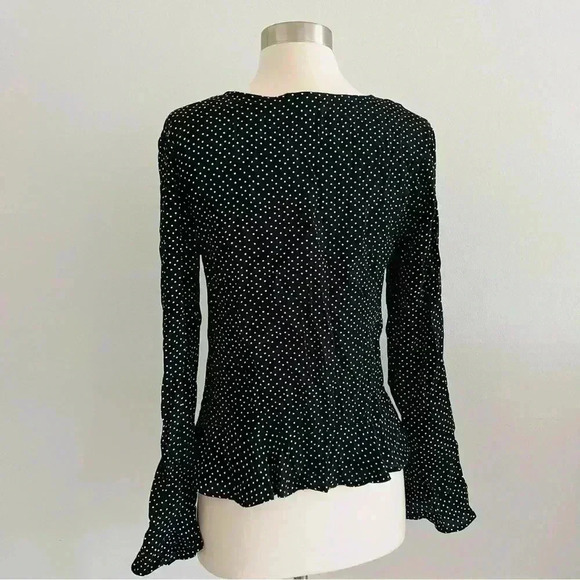 H&M Polka Dot Blouse Top Sz 2 Classic Style - Picture 2 of 8